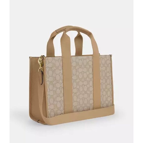 🔥🎁NWT! Coach Smith Tote Bag in Sig Jacquard Canvas Khaki Multi CY367 Msrp:$428 - Picture 5 of 14